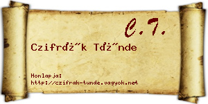 Czifrák Tünde névjegykártya