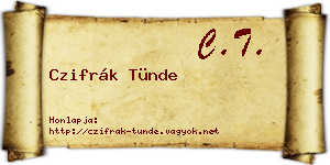 Czifrák Tünde névjegykártya